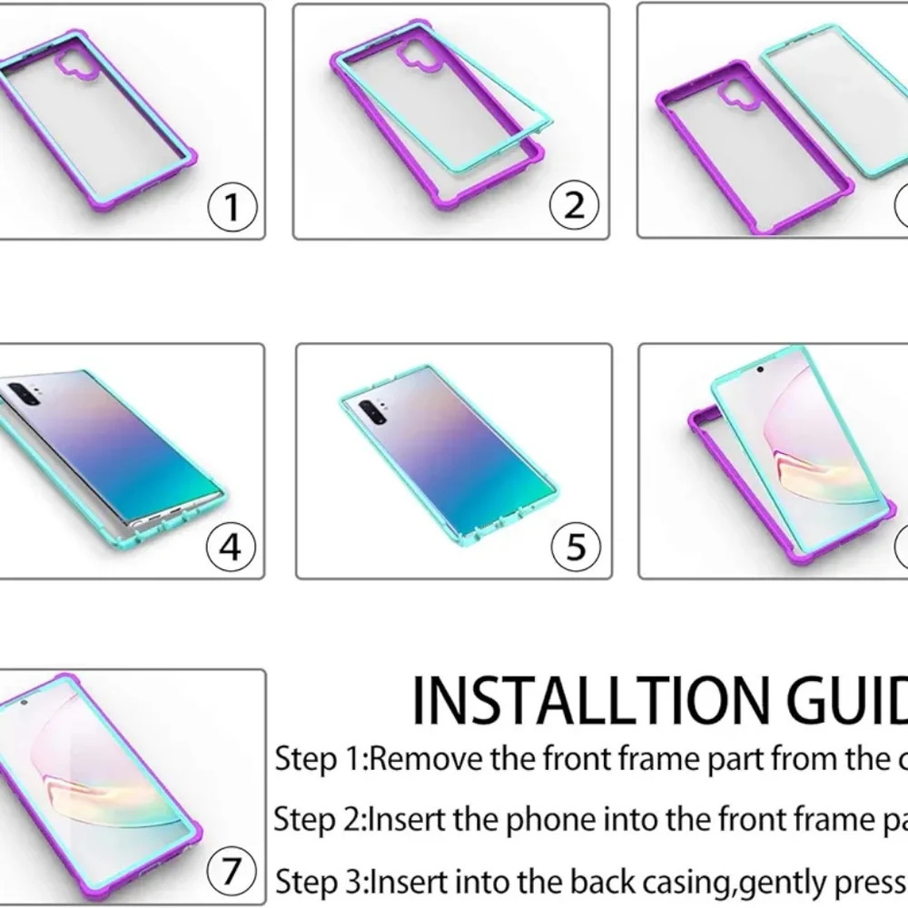 Case for Samsung Galaxy Note 10 Plus Case With Screen Protector, Full Protection